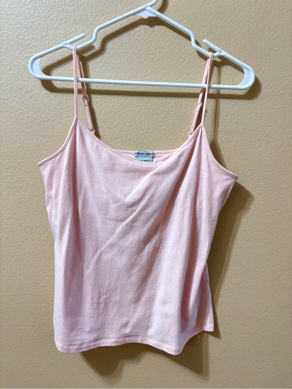 Old Navy Stretch Women’s Cotton Built-In Bra Fitted Cami Tank Top Pink L